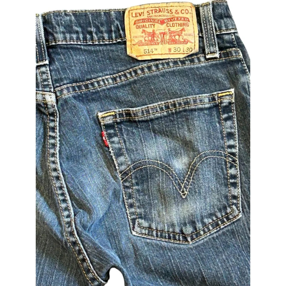 Levi’s 514 Jeans 30x30 Slim‎ Straight Fit Blue Denim Mens Pants Mid Rise Casual